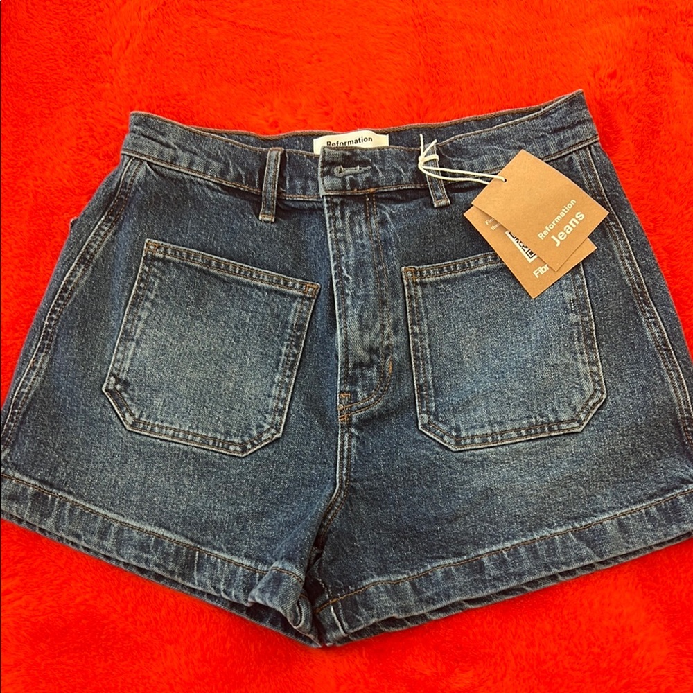 Reformation Women's Blue Denim Shorts